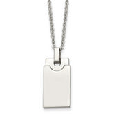 Stainless Steel Polished Square 22in Necklace